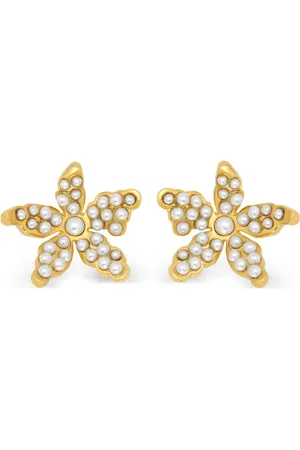 Oscar de la Renta Pavé Pearl Flower earrings