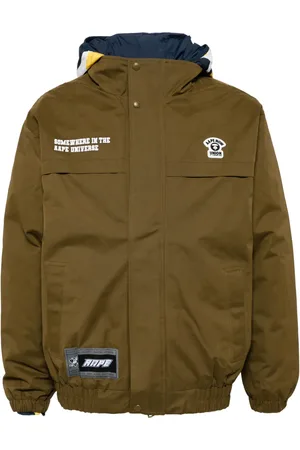 A Bathing Ape Logo-appliqu?? hooded jacket