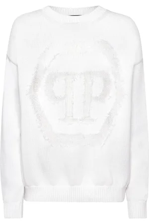 Philipp Plein Devoré-logo crew-neck sweater