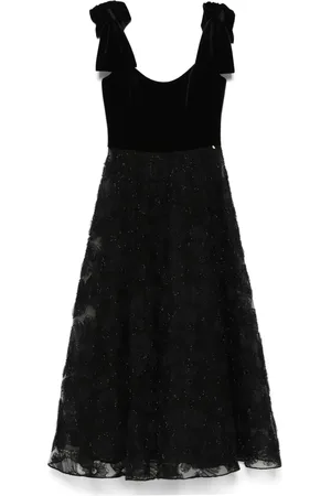 NISSA Floral-appliqu?? midi dress