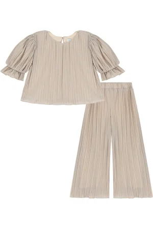 Abel & Lula Plissé-effect trousers set