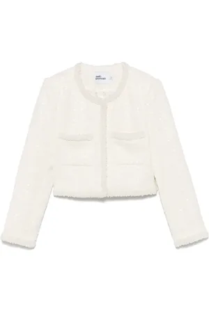 Self-Portrait Bouclé faux-pearl-trim jacket