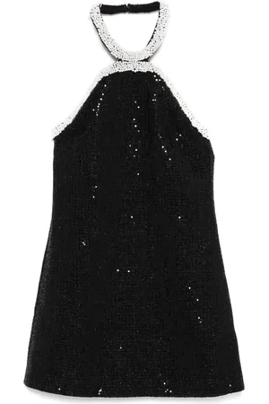 Self-Portrait Boucl?? pearl-trim mini dress