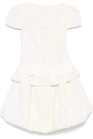 Self-Portrait Bow-detail boucl?? mini dress