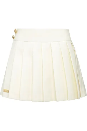 Philipp Plein Wool marine plissé skirt