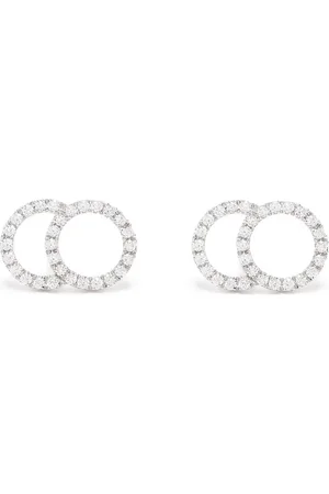 COURBET 18kt recycled white gold CELESTE large pav?? laboratory-grown diamond set stud earrings