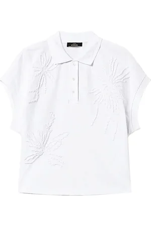 Twin-Set Embroidered piqué polo top