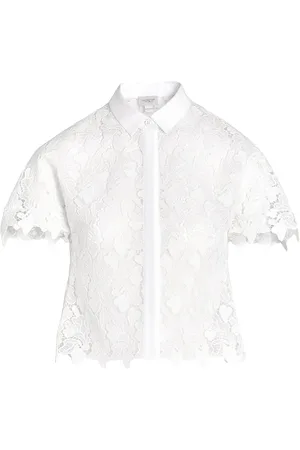 Giambattista Valli Cropped macram?? blouse