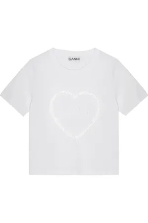 Ganni Heart-appliqué T-shirt