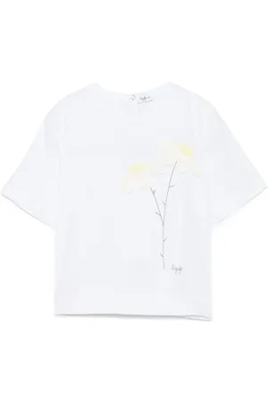 Il gufo Floral-appliqu?? T-shirt