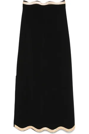 Sandro Chain-detail knitted maxi skirt