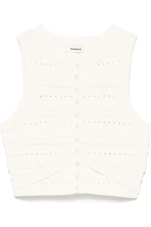 Sandro Floral-appliqué vest