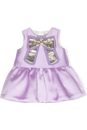 HUCKLEBONES LONDON Bow-appliqué satin dress set