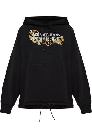 VERSACE Logo-appliqué hoodie