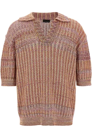 Roberto Collina Mouliné-knit polo top