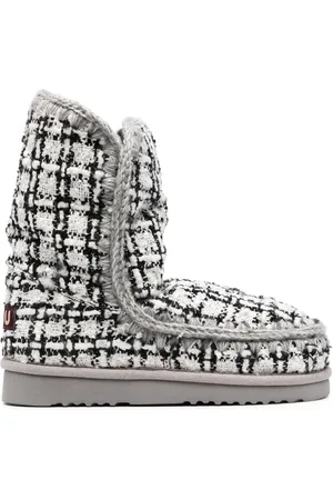 Mou Eskimo boucl?? crochet-trim boots