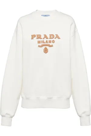 Prada Logo-appliqué cotton sweatshirt
