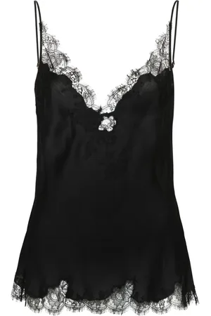 CARINE GILSON Lace-trim silk camisole