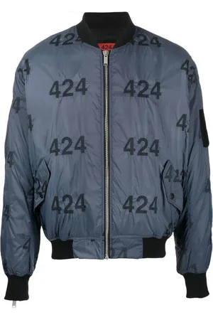 424 FAIRFAX Logo-print quilted bomber jacket