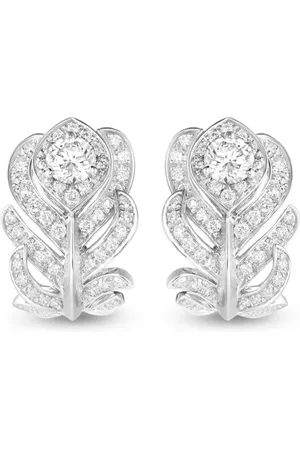 Boucheron 18kt white gold Plume de Paon diamond earrings