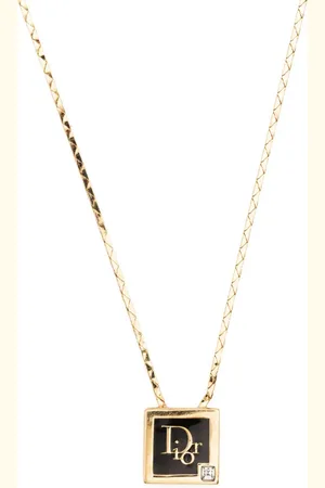 Dior 1980s logo-pendant chain necklace