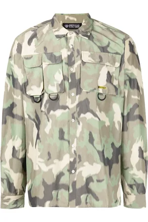 MOSTLY HEARD RARELY SEEN Blurry camouflage-print long-sleeve shirt