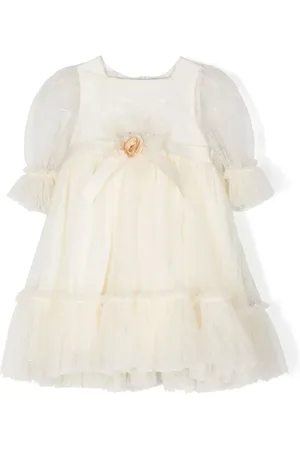 PATACHOU Rose-detail tulle dress
