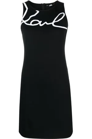 Karl Lagerfeld Logo-print sleeveless cotton dress