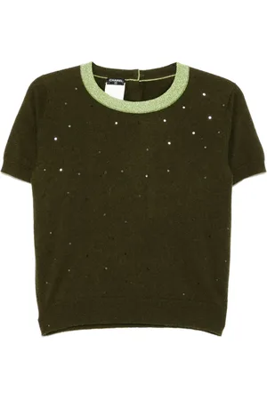 CHANEL 1996 short sleeve sweater knit top