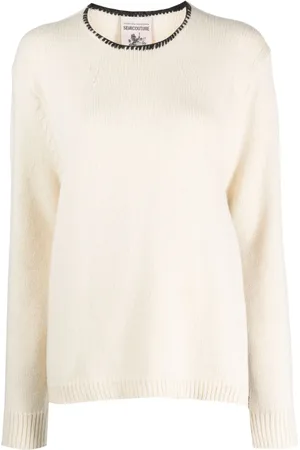 SEMICOUTURE Contrast-stitching knitted jumper