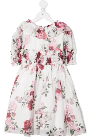 PATACHOU Floral-print shirred smock dress