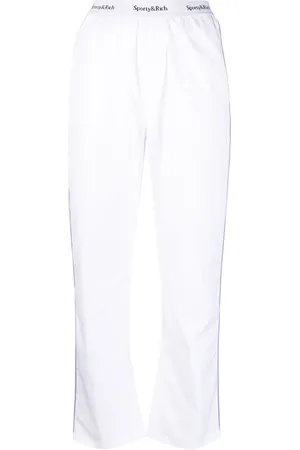 Sporty & Rich Logo-waistband cotton pyjama trousers