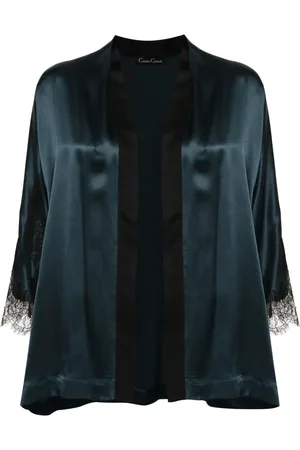 CARINE GILSON Lace-detail silk cape