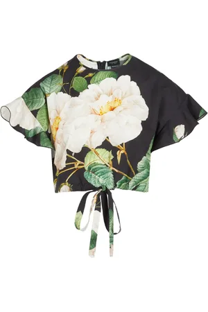 Giambattista Valli Giant Bloom cropped blouse