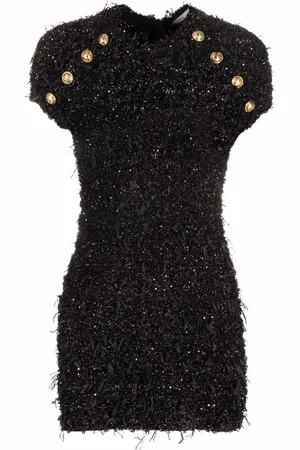 Balmain Sequin-embellished tweed mini dress