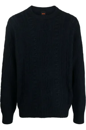 HUGO BOSS Crew-neck cable-knit jumper