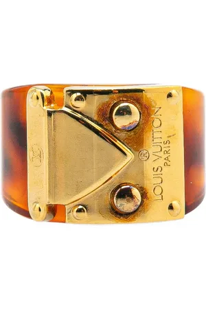 LOUIS VUITTON 2011 Gold Plated and Resin LockMe Ring costume ring