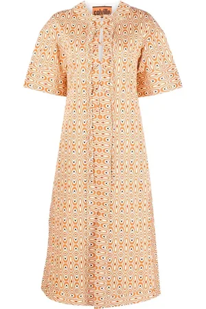 Colville Patterned lace-up midi dress