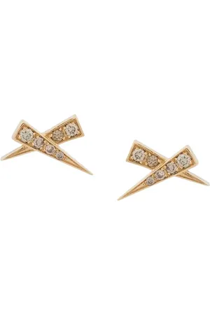 Daou 18kt yellow Kiss pave diamond earrings
