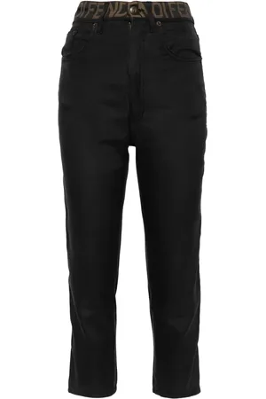 Fendi Logo-waistband cropped trousers