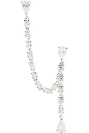 Anita 14K white gold diamond drop earring
