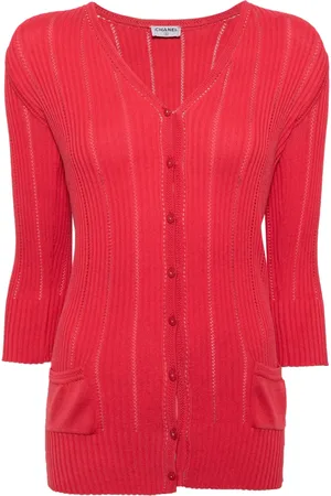 CHANEL 1990s CHANEL Rhinestone Button Cardigan