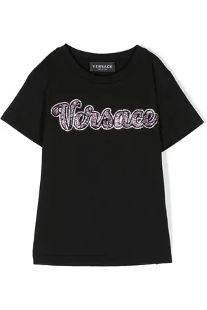 VERSACE Crystal-embellished logo T-shirt