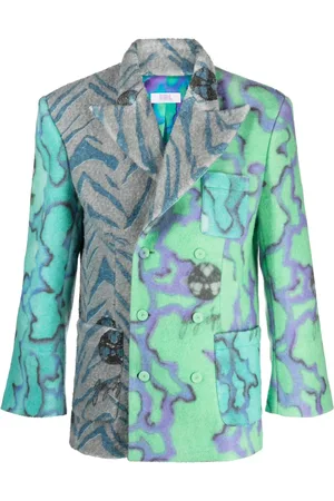 ERL Zebra-print double-breasted blazer