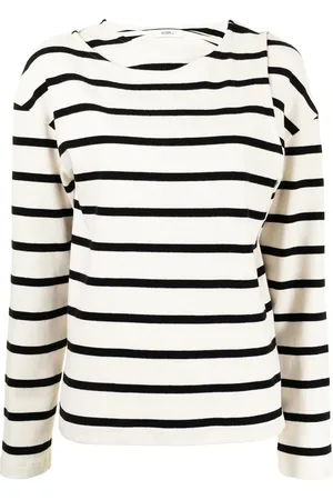 GOEN.J Double-layered stripe jersey top