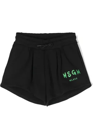 Msgm Logo-print cotton track shorts