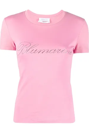BLUMARINE Logo-embellishment cotton T-shirt