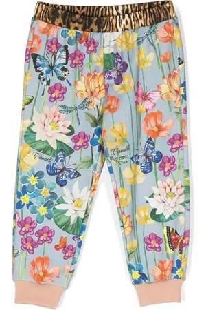 Roberto Cavalli Floral-print cotton track pants