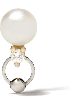 DELFINA DELETTREZ 18kt white and yellow Two in One diamond earring