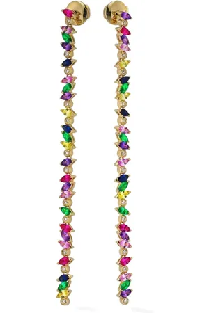 Lark & Berry 14kt Veto diamond and sapphire earrings